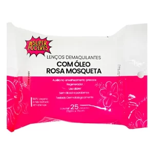 LENCO DEMAQUILATE COM OLEO ROSA MOSQUETA  SP PODERES LDSP05